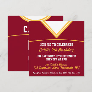Football Jersey Themed Party Einladung Template, L