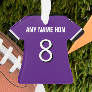 Football Lila & Black Jersey Ornament