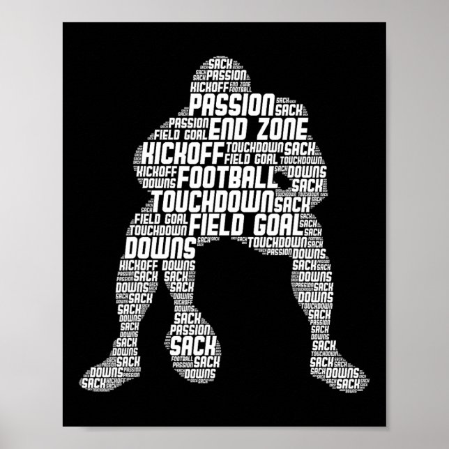 Football Lineman American Football Männer Kinder J Poster (Vorne)