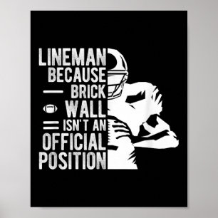 Football-Lineman Backsteinwand Defensiv-Lineman Fu Poster