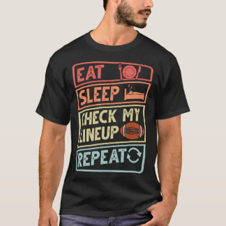 Football Lineman Essen Schlafen Meine Aufstellung T-Shirt