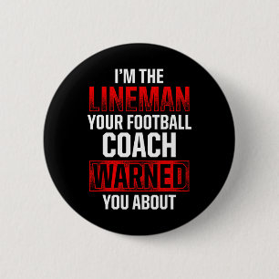 Football Lineman Hot Offensive Defensive Player Button