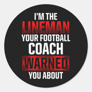 Football Lineman Hot Offensive Defensive Player Runder Aufkleber