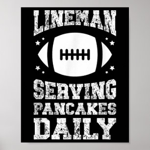 Football-Lineman serviert Pfannkuchen Offensive Li Poster