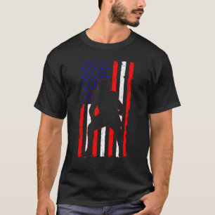 Football Lineman Spieler 4. Juli USA Flag T-Shirt