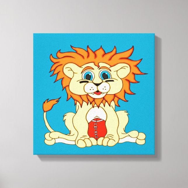 Football Lion Leinwanddruck (Vorderseite)