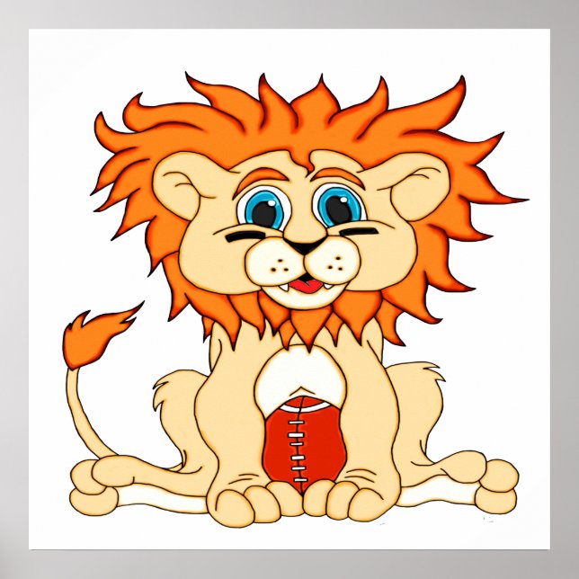 Football Lion Poster (Vorne)