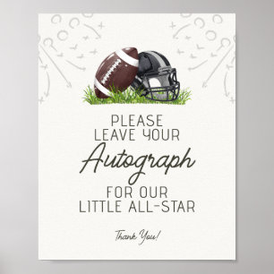 Football Little All Star Autograph Reisebuch Poster