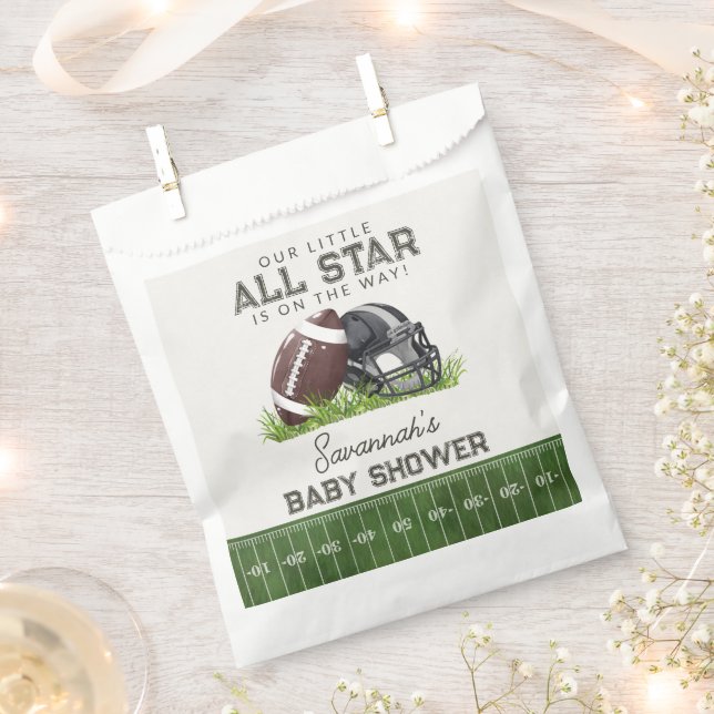 Football Little All Star Touchdown Baby Shower Geschenktütchen (Ausgeschnitten)