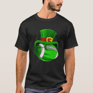 Football Lover St Patricks Day Ball Leprechaun Hat T-Shirt