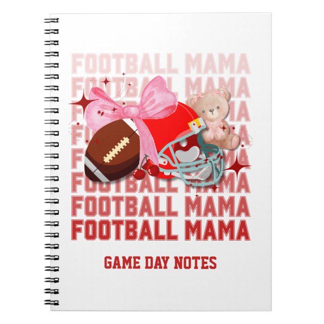 FOOTBALL MAMA Coquette Mama Game Day Notes Notizblock (Vorderseite)