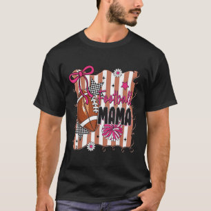 Football Mama Kokette Schleife Spieltag Touchdown T-Shirt
