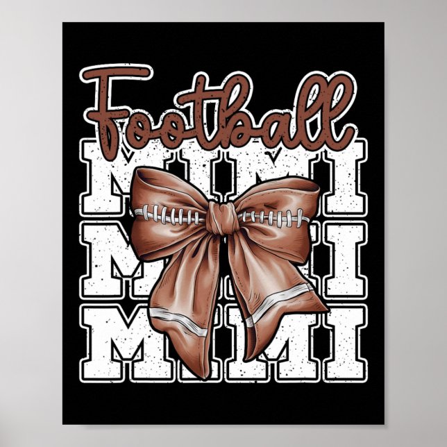 Football Mimi Coquette Bow Sport Großmütter D Poster (Vorne)