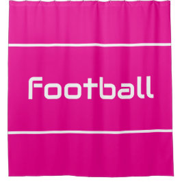 FOOTBALL Modern White Text Stripes On Bright Pink Duschvorhang