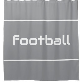 FOOTBALL Modern White Text Stripes On Light Gray Duschvorhang