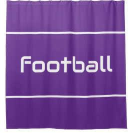 FOOTBALL Modern White Text Stripes On Royal Purple Duschvorhang