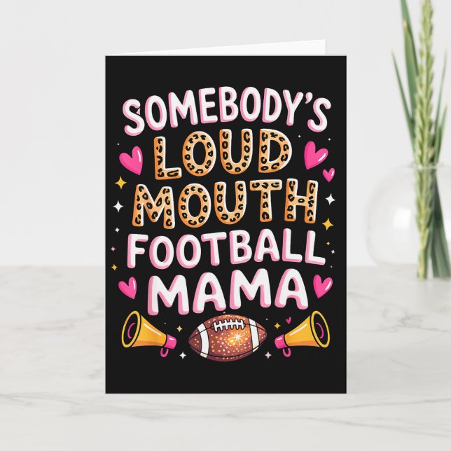 Football Mom Essentials Somebody’s Loud Mouth Foot Karte (Vorderseite)