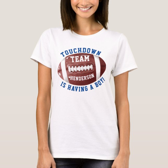 Football Mommy Baby Dusche T-Shirt (Vorderseite)