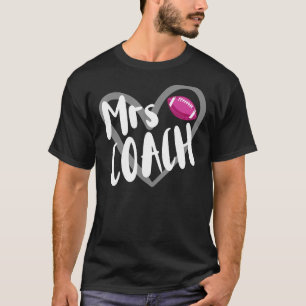 Football Mrs. Coach Ehefrau Herz T-Shirt