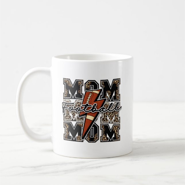 Football-Mutter Blitzschlag Leopard | Retro-Sport Kaffeetasse (Links)