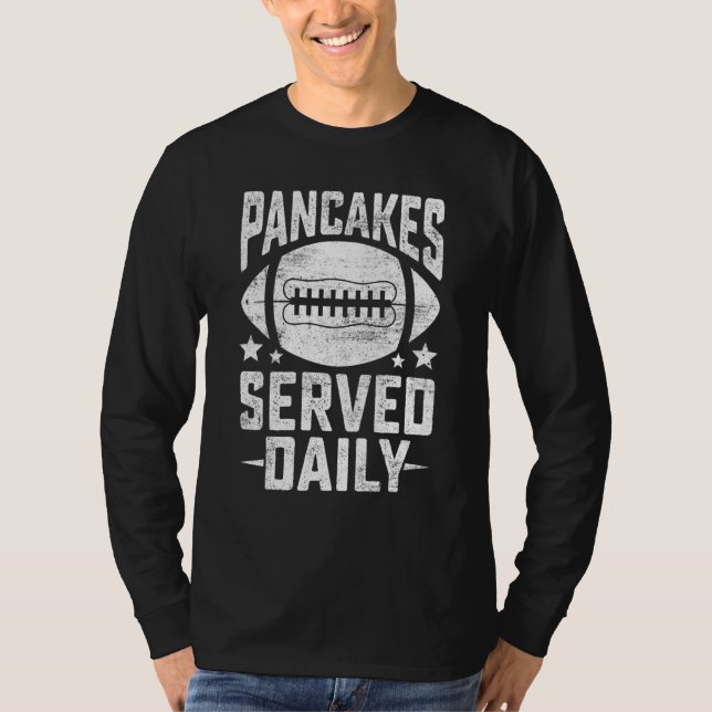 Football Offensive Lineman Pancakes Served Daily V T-Shirt (Vorderseite)