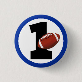 Football One First Birthday Baby Sports Party Button