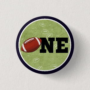 Football One First Birthday Baby Sports Party Button