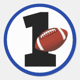 Football One First Birthday Baby Sports Party Club Runder Aufkleber