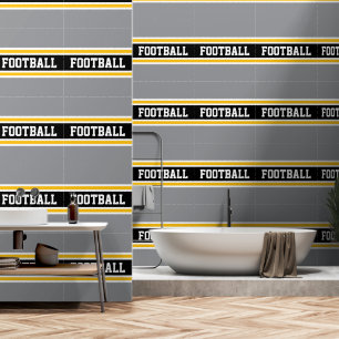 FOOTBALL Orange Weiß Schwarz Grau Rennstreifen Tapete