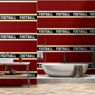 FOOTBALL Orange Weiß Schwarz Rot Rennstreifen Tapete