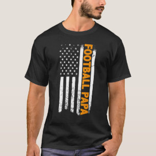 Football Papa American Flag Vatertag Männer T-Shirt