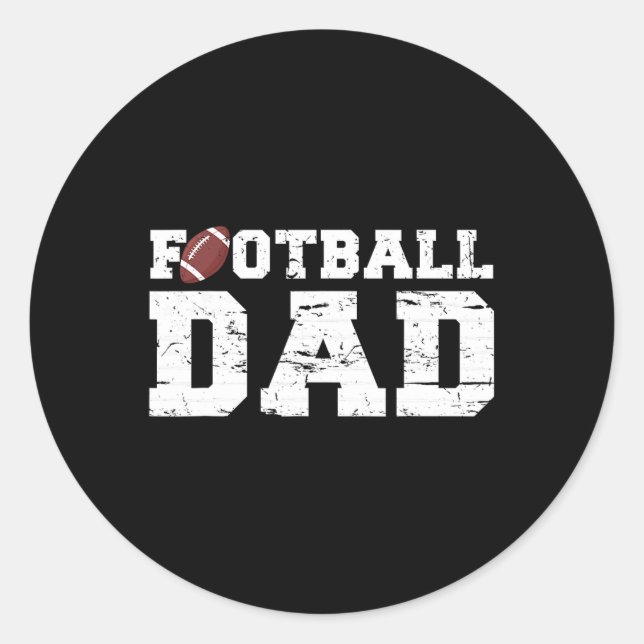 Football Papa Graphic Proud Football Vater Runder Aufkleber (Vorderseite)