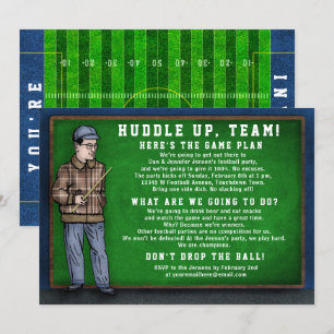 Football Party Funny Coach Speech Field Game Day Einladung