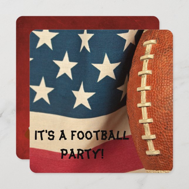 Football Party laden ein Einladung (Vorne/Hinten)