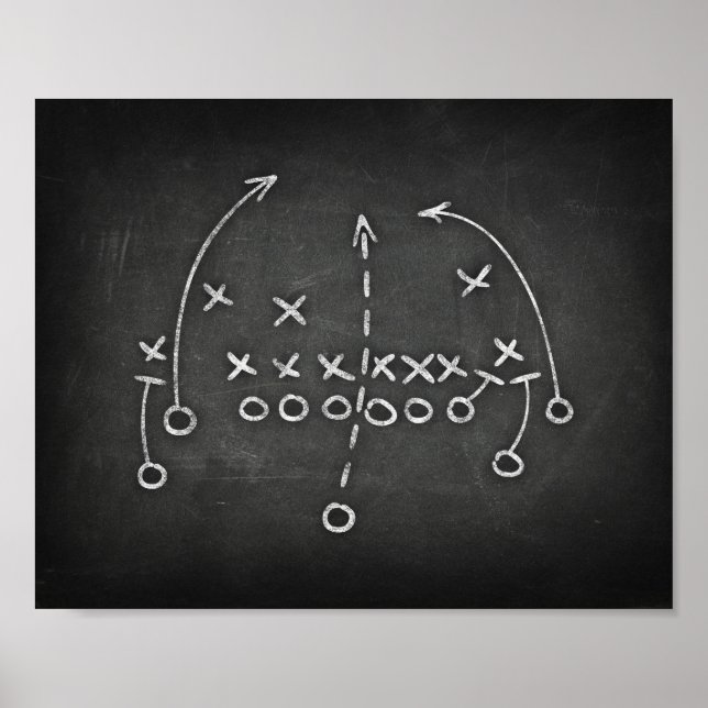 Football Party PLAYBOOK IV Zeichenkatze drucken Poster (Vorne)