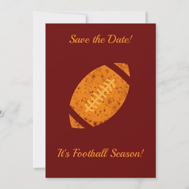 Football Party Tailgate Liefert Maroon Gold Save The Date (Vorderseite)