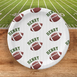 Football Pattern First Year Down 1st birthday Pappteller
