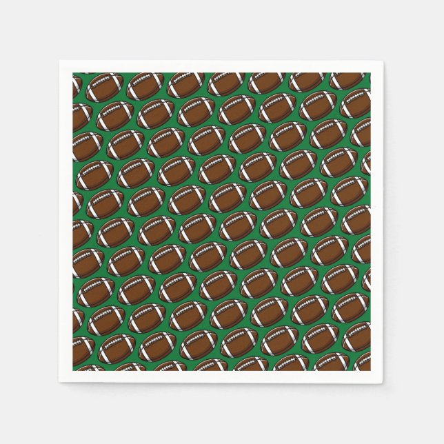 Football Pattern Green Sports Player Team Game Fan Serviette (Vorderseite)