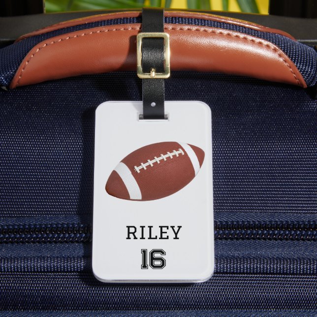 Football Personalisiert Custom Team Bag Tag Gesche Gepäckanhänger (Vorderseite Insitu 2)