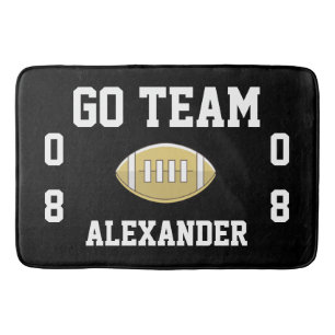 Football Personalisiert Monogram Name Go Team Badematte