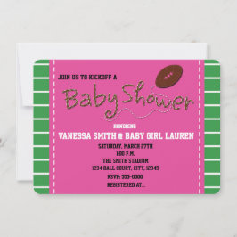 FOOTBALL PINK BABY SHOWER Typografie Einladung
