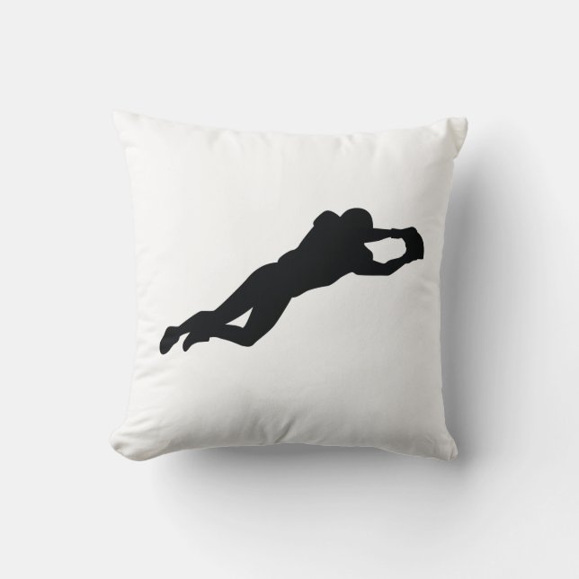 Football Player Black Silhouette Kissen (Vorderseite)