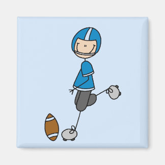 Football Player Blue T - Shirt und Geschenke Magnet