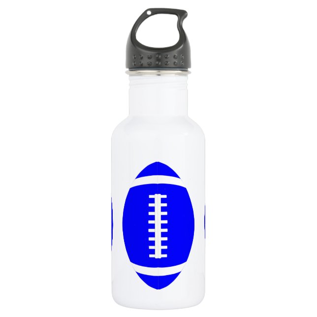 Football Player/Coach Blue Footballs Wasser Flasch Edelstahlflasche (Vorderseite)