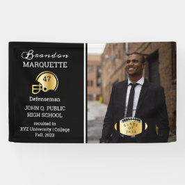 Football Player Foto Black | Gold-Abschluss Banner