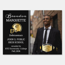 Football Player Foto Black | Gold-Abschluss