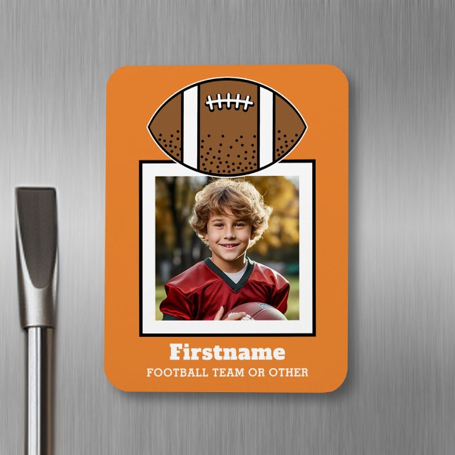 Football Player Foto Ihren Namen hinzufügen kann F Magnet (Personalized fridge magnet - sports photo)