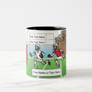 Football Player Männlicher Cartoon von PrintedPerf Zweifarbige Tasse