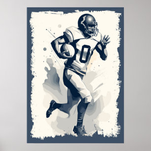 ✪ Football Player Portrait ✪ Abstrakte Kunst des V Poster