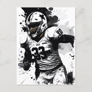 ✪ Football Player Portrait ✪ Abstrakten Spritzer A Postkarte
